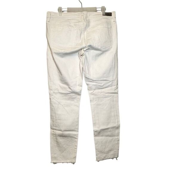 Agolde High Rise Sophie Crop Distressed Stretch Skinny Jeans White Size 32 - Picture 3 of 6